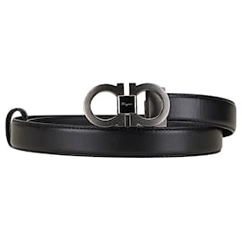 Salvatore Ferragamo-Salvatore Ferragamo Double Gancini Belt-Black