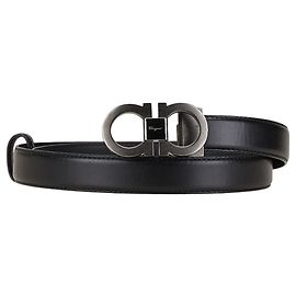 Salvatore Ferragamo Double Gancini Gürtel Schwarz