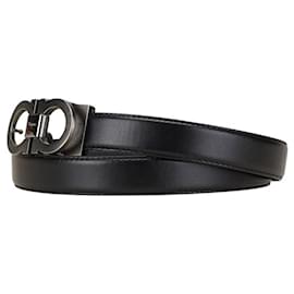 Salvatore Ferragamo-Salvatore Ferragamo Double Gancini Belt-Black