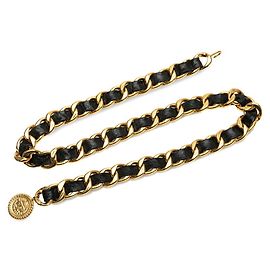 Cinturón de cadena Chanel Coco Mark Cambon Negro Dorado