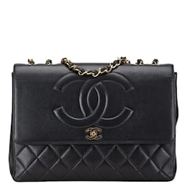 Chanel-Chanel Matelasse Coco Mark Chain Shoulder Bag-Black
