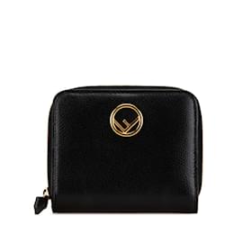 Fendi-Fendi Bi-fold Wallet in Black Leather-Black