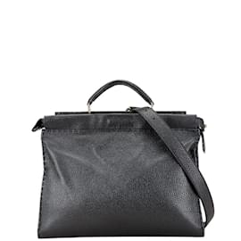 Fendi-Fendi Peekaboo Fit Bugs Eye Monster Shoulder Bag-Black