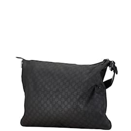 Gucci-Gucci GG Nylon Shoulder Bag-Black