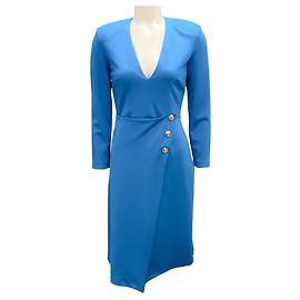 Pinko Blue Angolare Scuba-Stoffkleid Blau