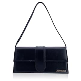 Jacquemus-Black Leather Le Long Bambino Structured Shoulder Bag-Black