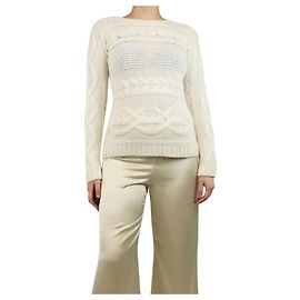 Maje Creme Kabelstrickpullover - Größe UK 8 Roh