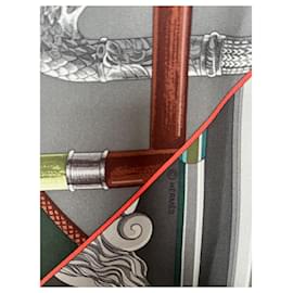 Hermès-Silk scarves-Grey