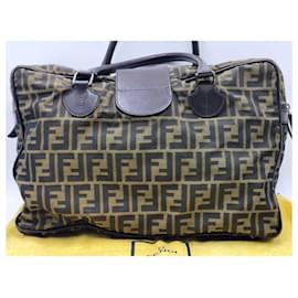 Fendi-Fendi Zucca Zucchino Duffel Boston Travel Bag-Brown