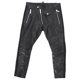 Dsquared2 Biker Pants in Black Leather Black