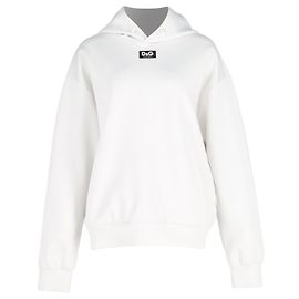 Hoodie Dolce & Gabbana com logo D&G em algodão branco Branco