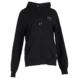 Dolce & Gabbana-Dolce & Gabbana Logo Hoodie in Black Cotton-Black