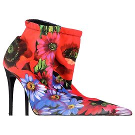 Dolce & Gabbana Floral Boots in Multicolor Polyester Multiple colors