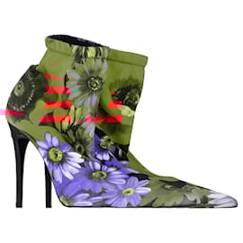 Dolce & Gabbana-Dolce & Gabbana Floral Boots in Multicolor Polyester-Multiple colors