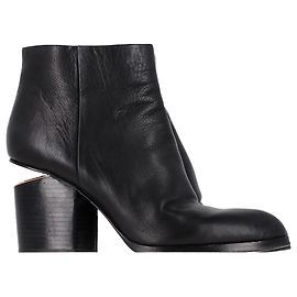 Alexander Wang Gabi Cutout Heel Ankle Boots in Black Leather Black