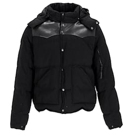 Ralph Lauren-Ralph Lauren RLX Down Puffer Hooded Ski Coat in Black Wool-Black
