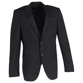 Hugo Boss maßgeschneiderte Blazer aus schwarzer Wolle Schwarz