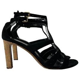 Saint Laurent-Saint Laurent Cage Sandals in Black Suede-Black