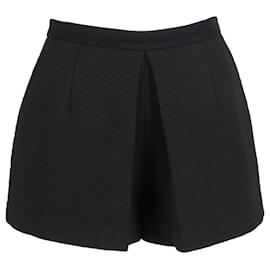 Sandro- Sandro Paris Patterned A-Line Skorts in Black Wool-Black