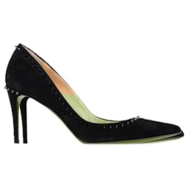 Christian Louboutin-Christian Louboutin Anjalina Pumps in Black Suede-Red,Dark red