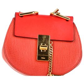 Chloé Mini Drew Umhängetasche aus rotem Leder Rot