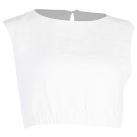 Top cropped sem mangas em algodão branco Reformation Branco