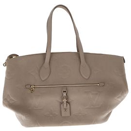 Louis Vuitton Embossed Monogram Travel Tote Bag in Beige Empreinte Leather Beige