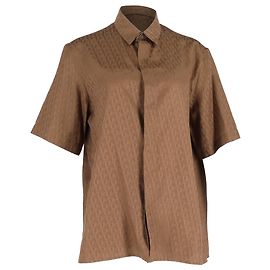 Christian Dior Camisa Dior 2021 en jacquard oblicuo de seda marrón Castaño