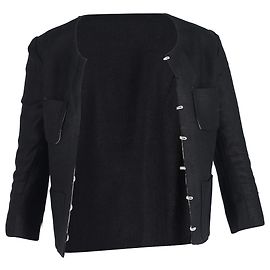 Giacca a maniche 3/4 Roland Mouret in lino nero Nero
