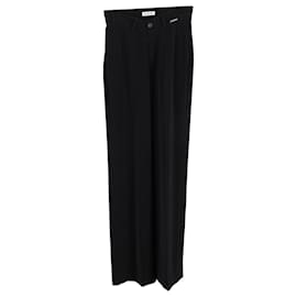 Balenciaga-Balenciaga Straight Leg Trousers in Black Cotton-Black