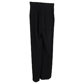 Balenciaga-Balenciaga Straight Leg Trousers in Black Cotton-Black