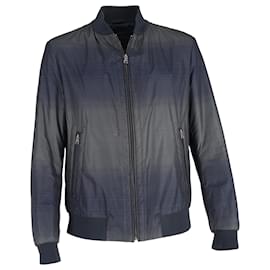 Hugo Boss-Hugo Boss Bomber Jacket in Blue Nylon-Blue