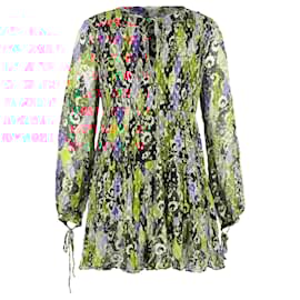 Autre Marque- Rixo Printed Mini Tiered Doll Dress in Multicolor Viscose-Multiple colors