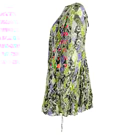 Autre Marque- Rixo Printed Mini Tiered Doll Dress in Multicolor Viscose-Multiple colors