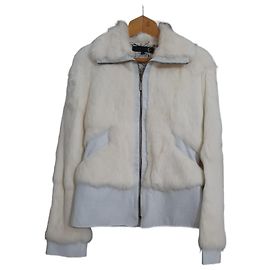 Just Cavalli Roberto Cavalli jacket in leather/rabbit White White