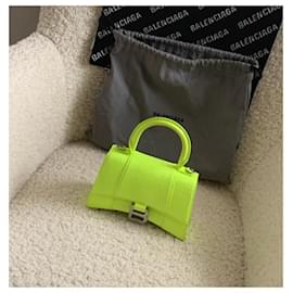 Balenciaga-Balenciaga Hourglass XS neon green bag - with dustbag and certificate of authenticity-Green