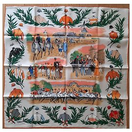 Lenço Hermès intitulado "Chantilly" Novo, na sua caixa Multicor