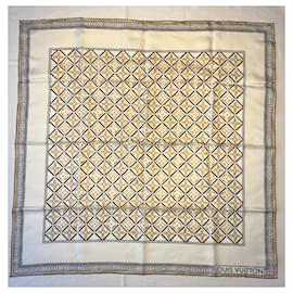 Louis Vuitton-Monogram Flower Tile Silk Square 90-Beige
