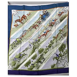 Hermès-Silk scarves-Blue