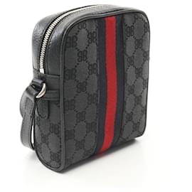 Balenciaga-Balenciaga x Gucci Hacker Canvas Leather Shoulder Bag-Black
