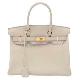Hermès-Sac à main Hermes Birkin 30 Togo Beige-Beige