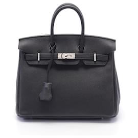 Hermès-Sac à main Hermès Birkin 25 Togo Noir-Noir