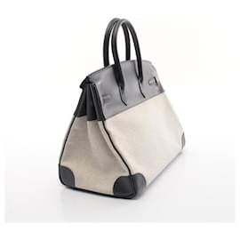 Hermès-Sac à main Hermès Birkin 35 gris ivoire-Gris