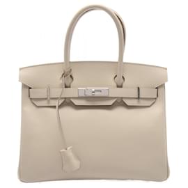 Hermès-Sac à main Hermes Birkin 30 Ivoire-Blanc