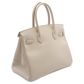 Hermès-Sac à main Hermes Birkin 30 Ivoire-Blanc