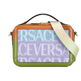 Versace-Versace Denim Leather Box Handbag 2WAY-Blue