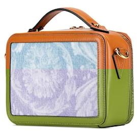 Versace-Versace Denim Leather Box Handbag 2WAY-Blue