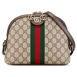Gucci GG Supreme Ophidia Shoulder Bag 499621 Beige