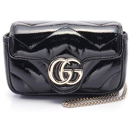 Gucci GG Marmont Super Mini Patent Leather Bag Black
