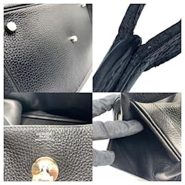 Hermès-Hermes Lindy Clemence 2WAY Bag Black-Black